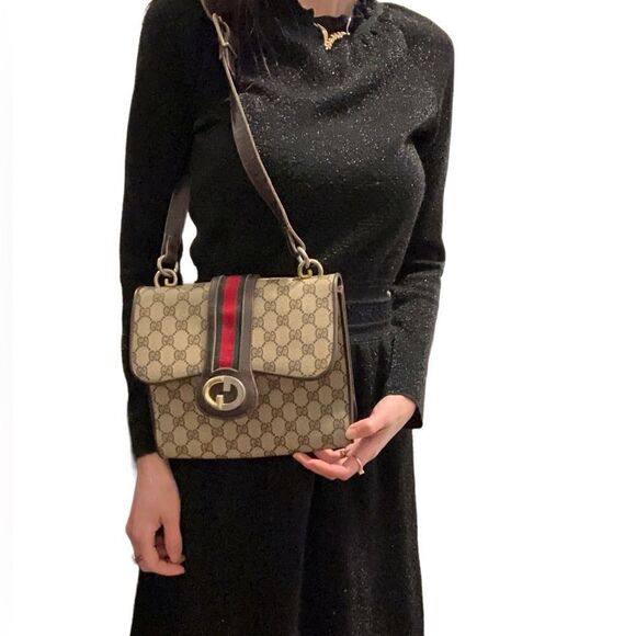 Gucci GG canvas web 1973 should bag - Picture 3 of 16